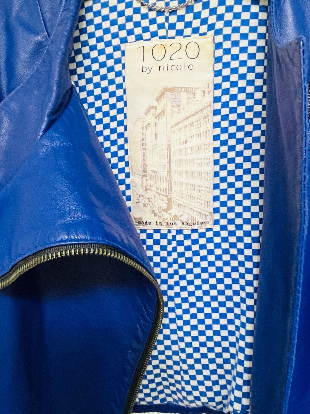 1020 by Nicole Women  Blue Genuine Leather Jacket, Size M